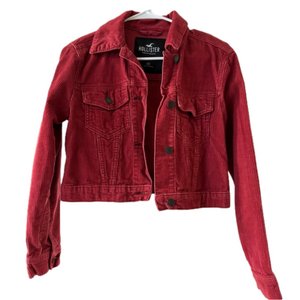 Cropped extra small Hollister corduroy red jacket